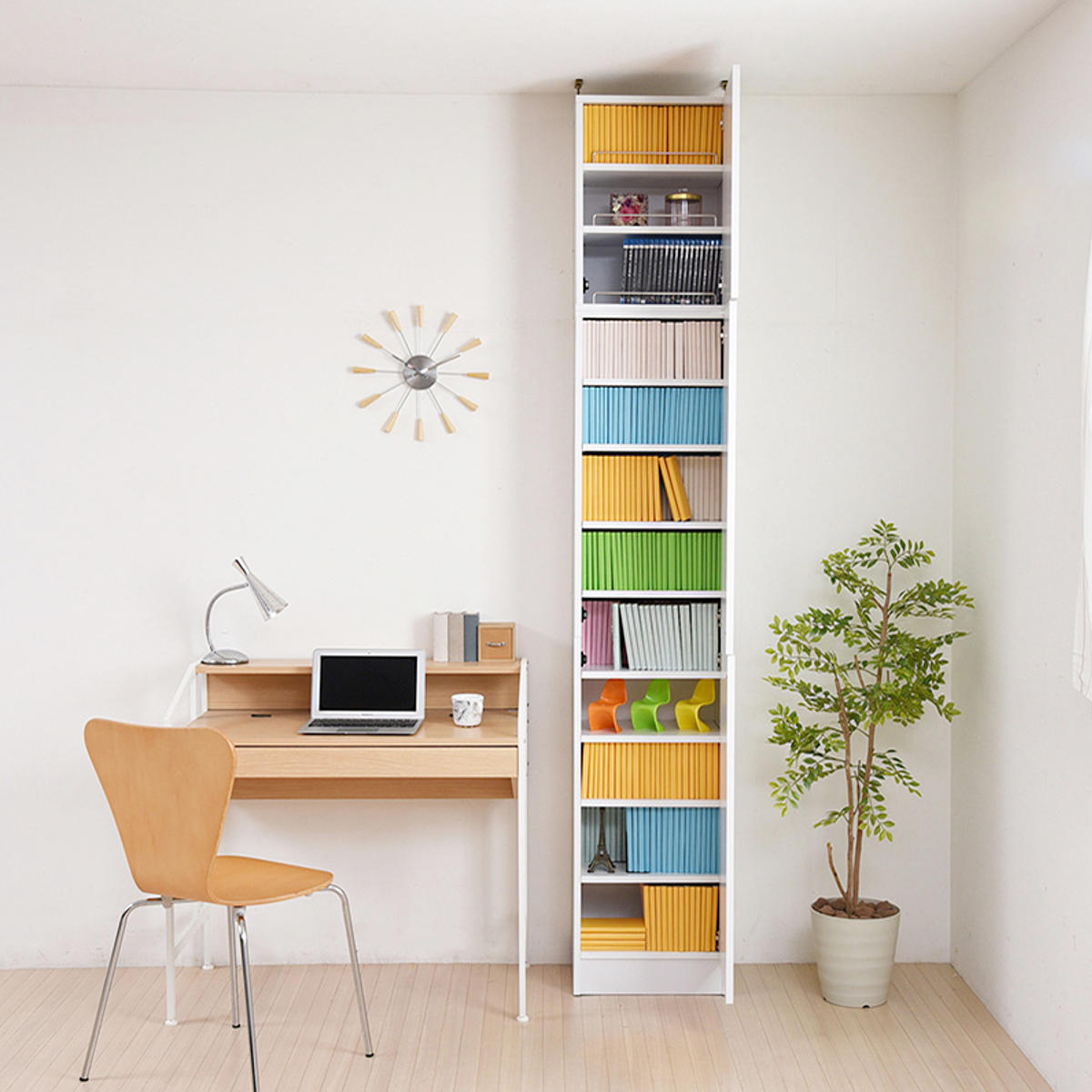 JK-PLAN（ジェイケイ・プラン） 本棚 上置き棚セット 扉付き 幅41.5cm