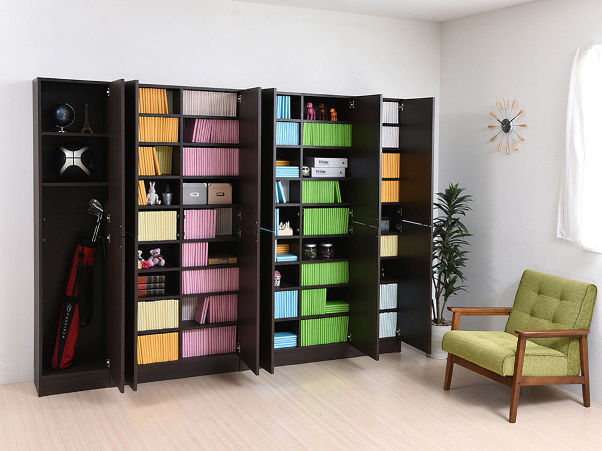 JK-PLAN（ジェイケイ・プラン） 本棚 扉付き 幅81cm 高さ180.5cm 全棚