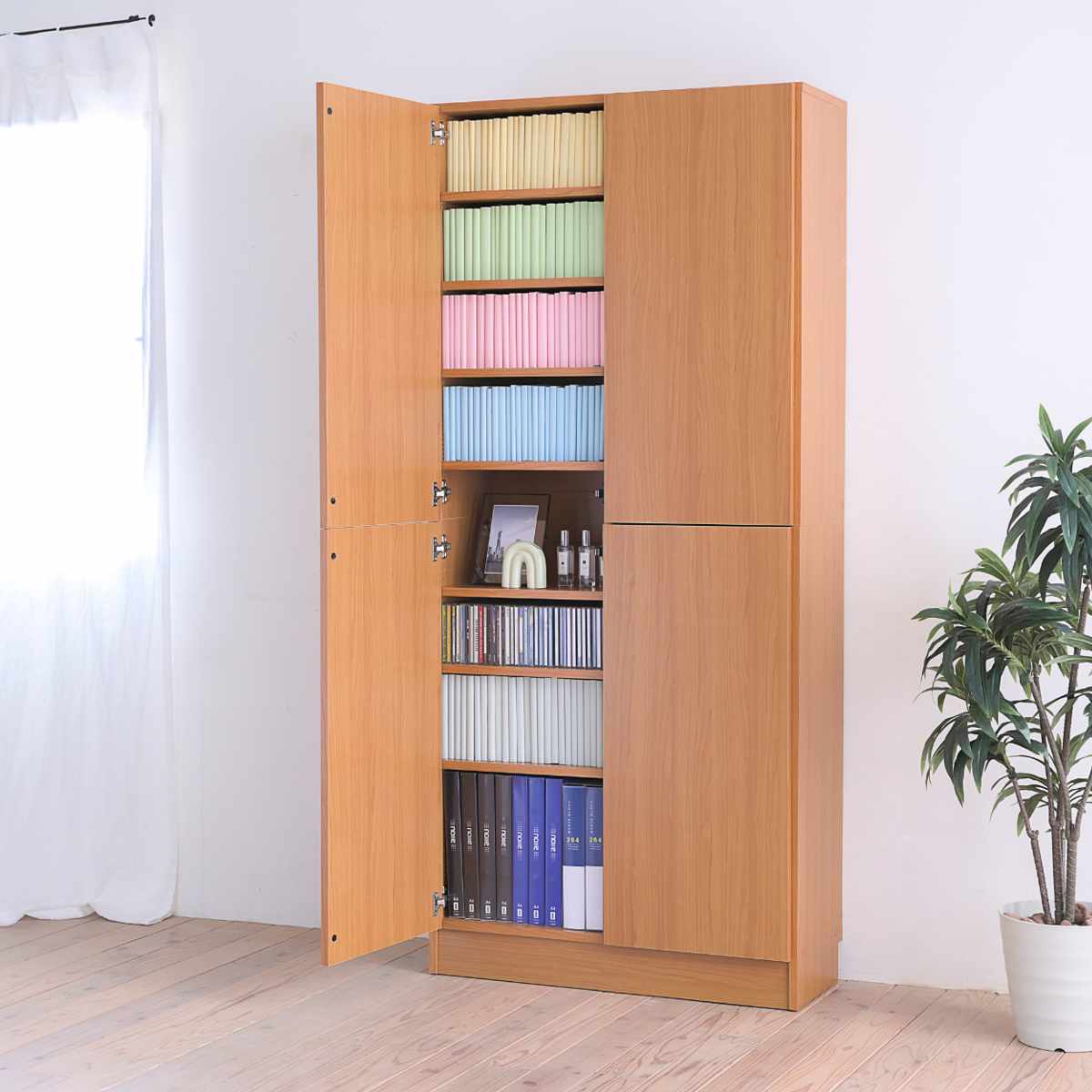 棚可様　モントン JK-PLAN（ジェイケイ・プラン） 本棚 扉付き 幅81cm 高さ180.5cm 全棚