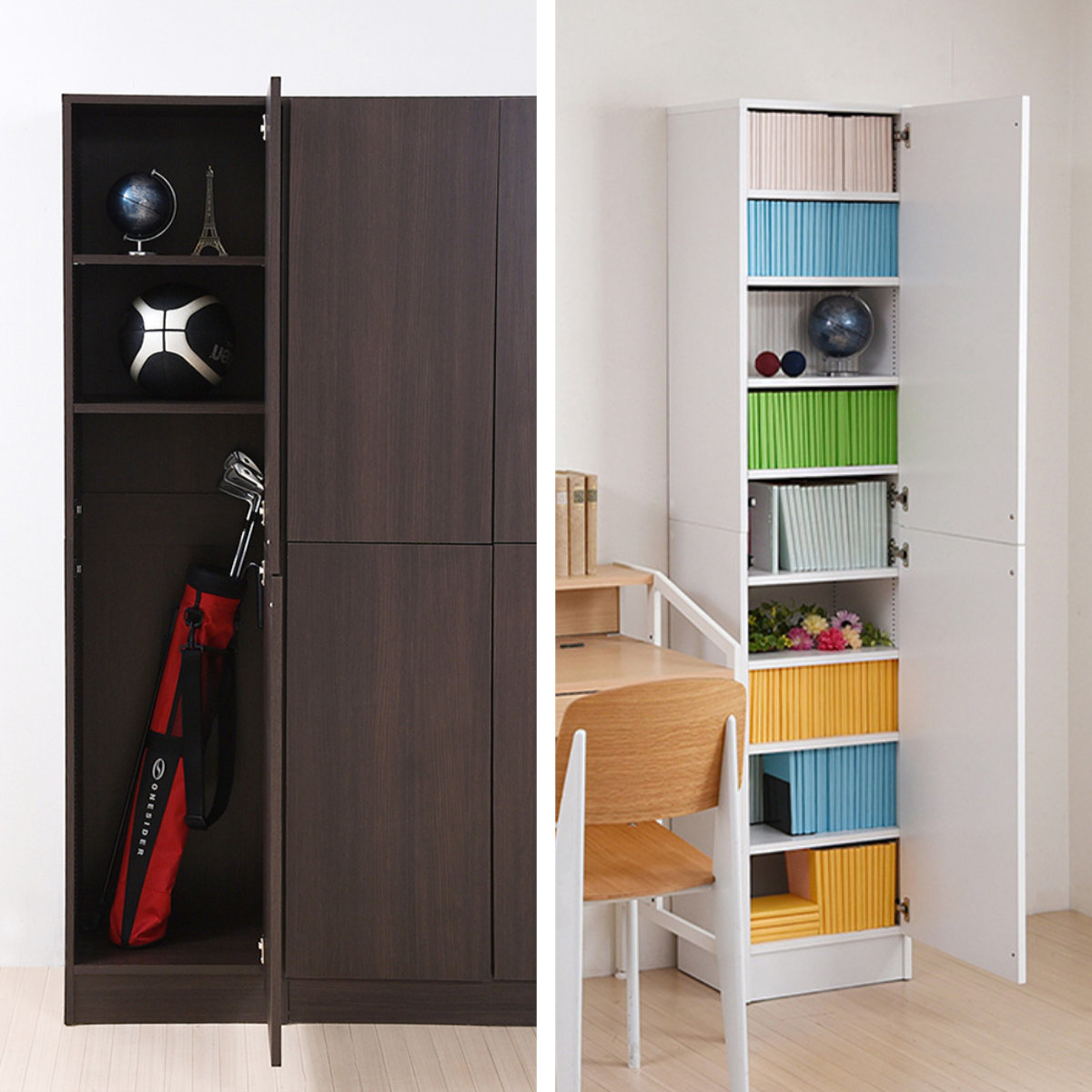 JK-PLAN（ジェイケイ・プラン） 本棚 扉付き 幅41.5cm 高さ180.5cm 全