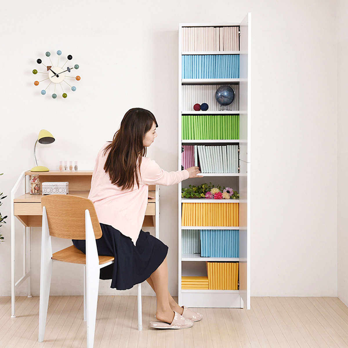 JK-PLAN（ジェイケイ・プラン） 本棚 扉付き 幅41.5cm 高さ180.5cm 全