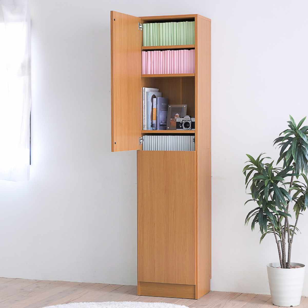 JK-PLAN（ジェイケイ・プラン） 本棚 扉付き 幅41.5cm 高さ180.5cm 全