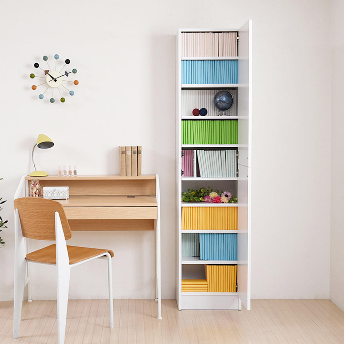 JK-PLAN（ジェイケイ・プラン） 本棚 扉付き 幅41.5cm 高さ180.5cm 全