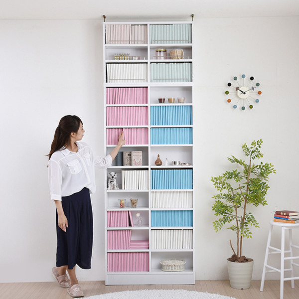 本棚 幅81cm 上置きセット 1cmピッチ ブックシェルフ スリム 薄型