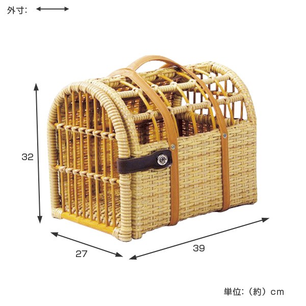 籐　ラタン　ペットキャリー　犬　猫 手作り籐かご ペットキャリーカート 猫かご PE籐 取り外し可能