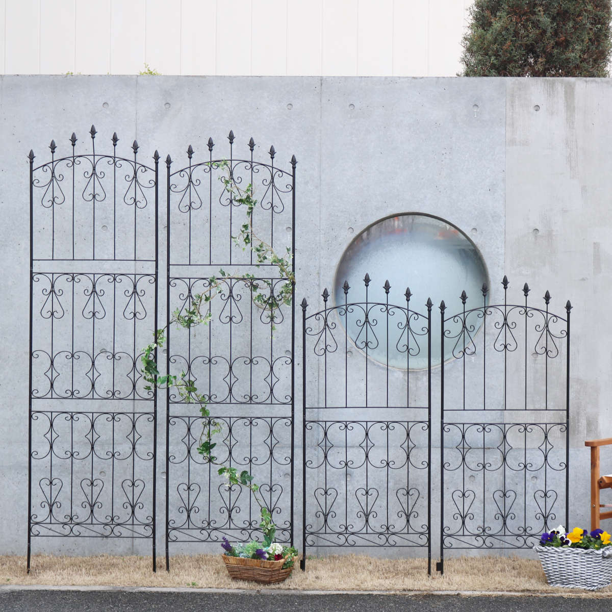 フェンス アイアン ローズフェンス 高さ156cm ロータイプ 4枚組