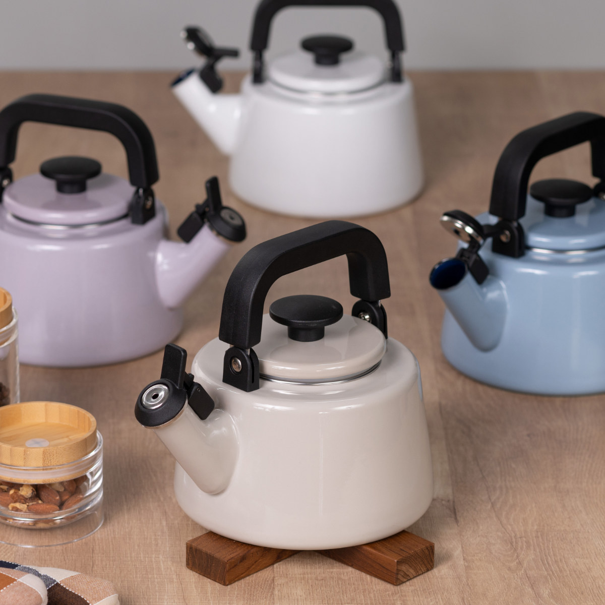 Cotton Series 笛吹きケトル 2.1L IH対応 Plus 富士ホーロー Honey