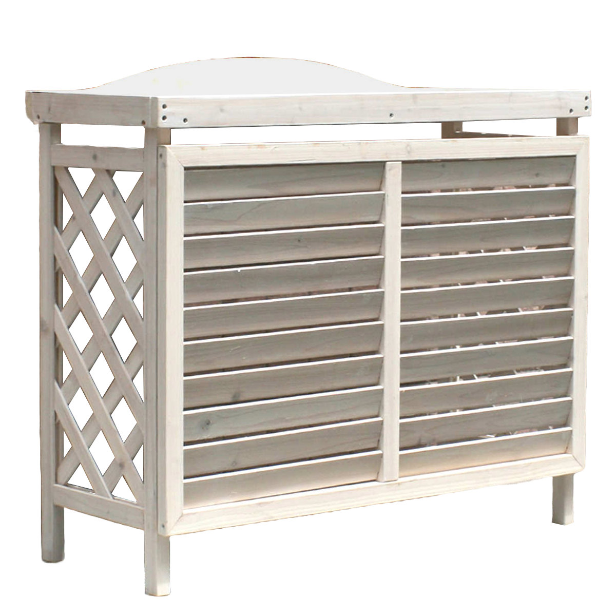 室外機カバー 逆ルーバー エアコンカバー 杉材 幅93cm （ スタンダード