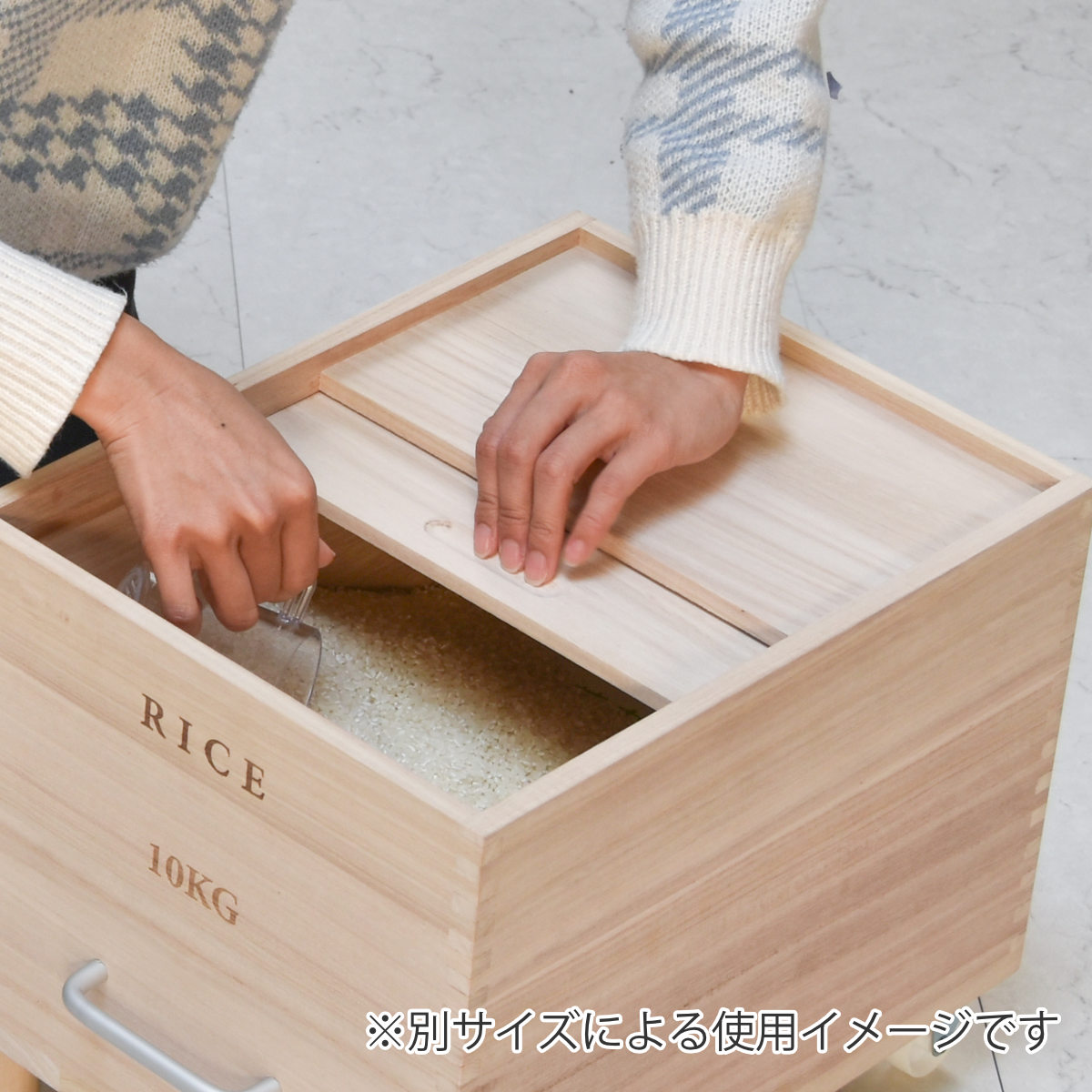 米びつ 5kg Rice キャスター付き （ 米櫃 桐 木製 天然木 調湿 防虫