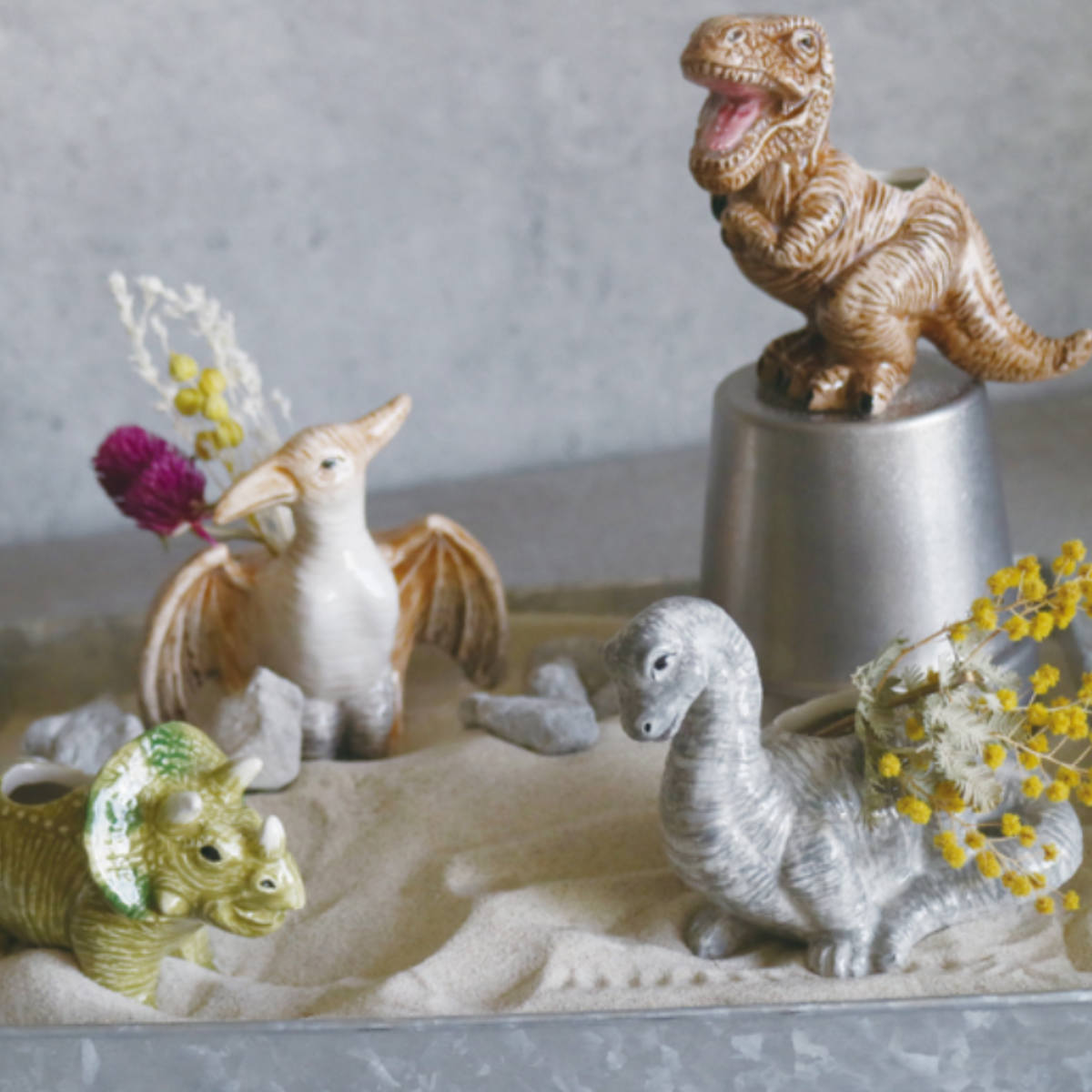 花瓶 一輪挿し フラワーベース 恐竜 （ 花びん 花器 きょうりゅう 置物
