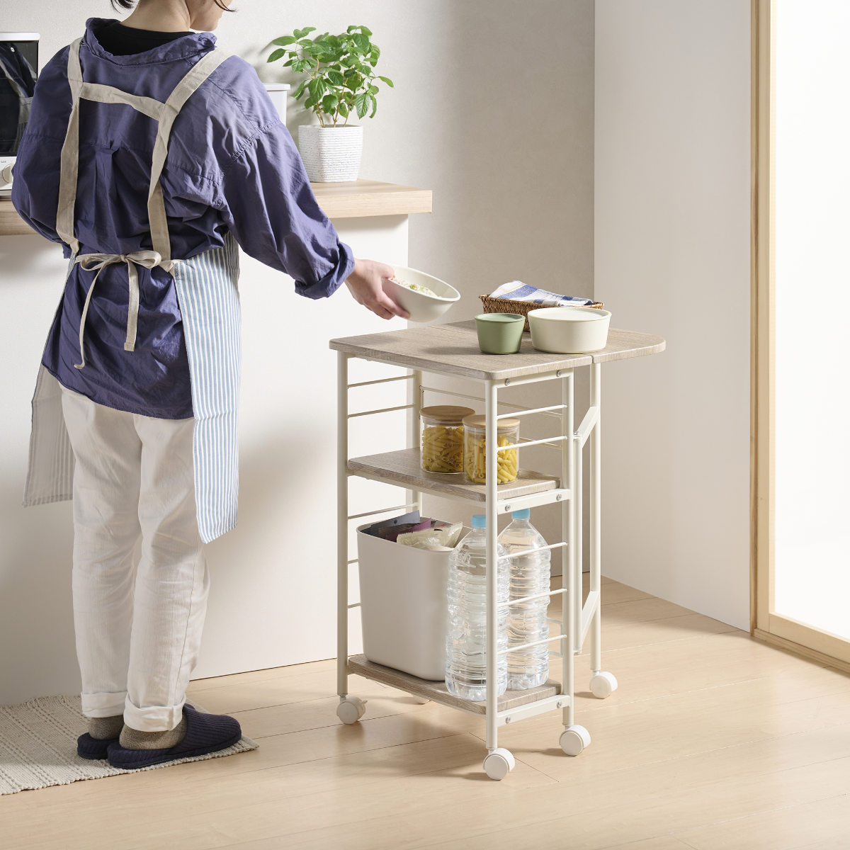 弘益 キッチンワゴン バタフライ天板 幅27・50cm Like Vintage