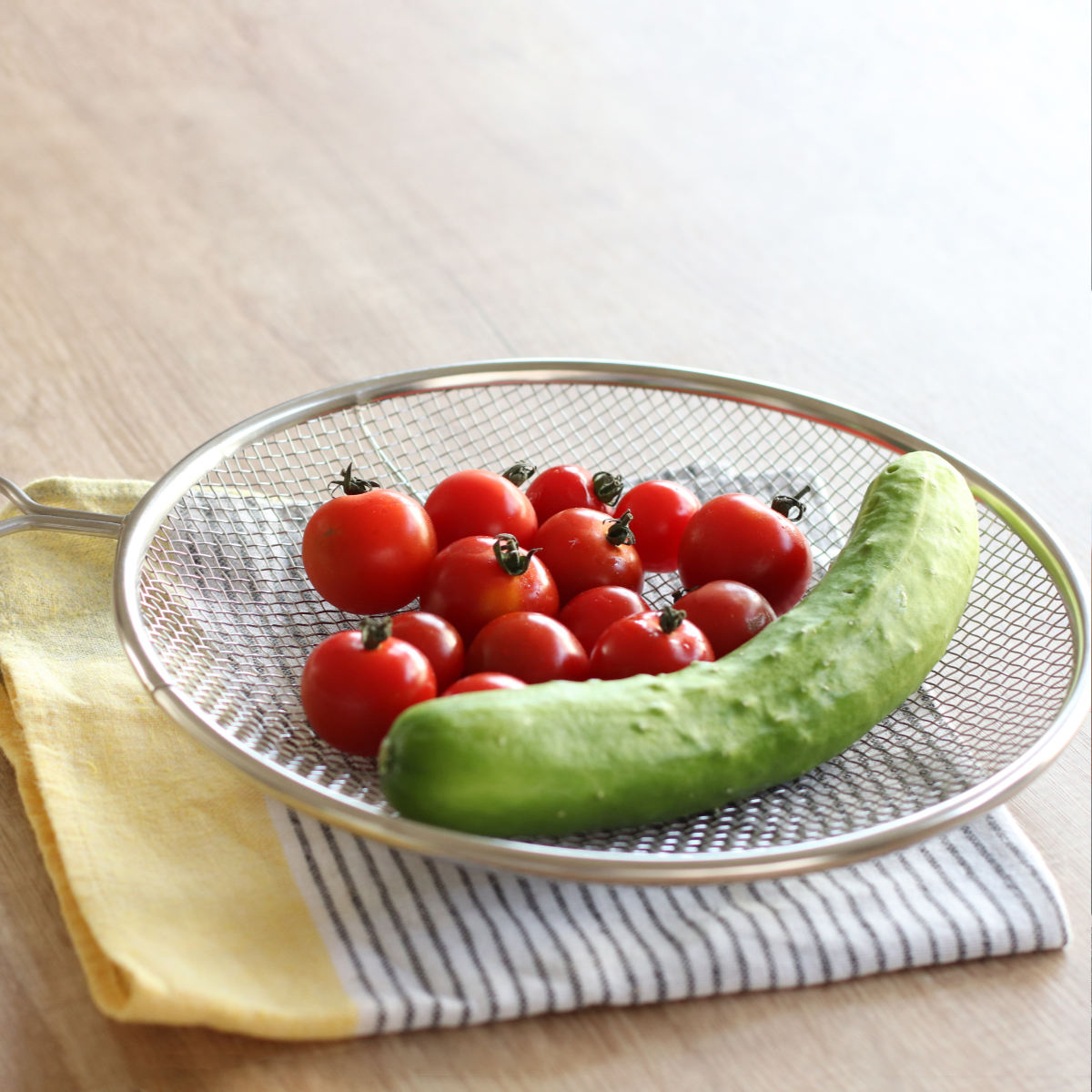 カンダ 盆ザル 24cm リング付き 食洗機対応 ステンレス製 日本製 平