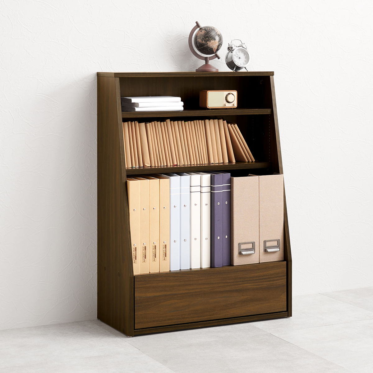 HAGiHARA（萩原） 1cmピッチ可動 本棚 幅60cm ロータイプ 可動棚2枚