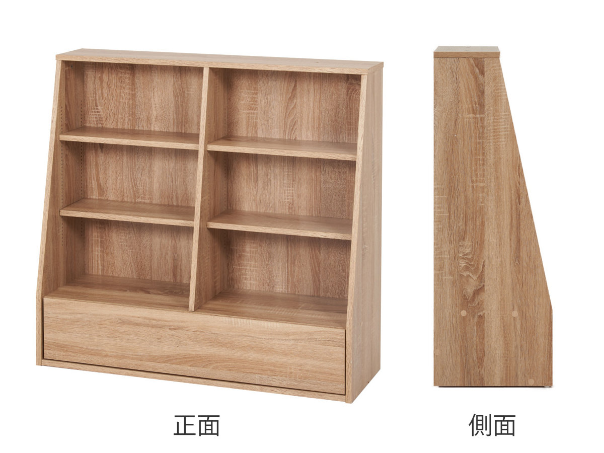 HAGiHARA（萩原） 1cmピッチ可動 本棚 幅90cm ロータイプ 可動棚4枚