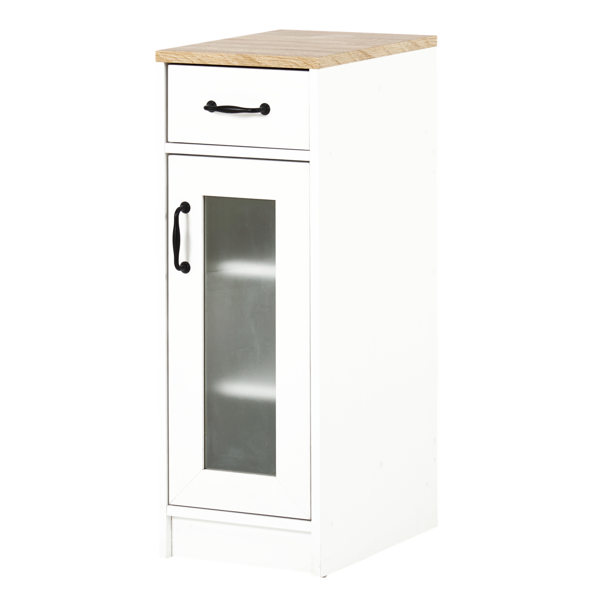 HAGiHARA（萩原） 食器棚 幅30cm 高さ82cm スリム ロータイプ 背面化粧