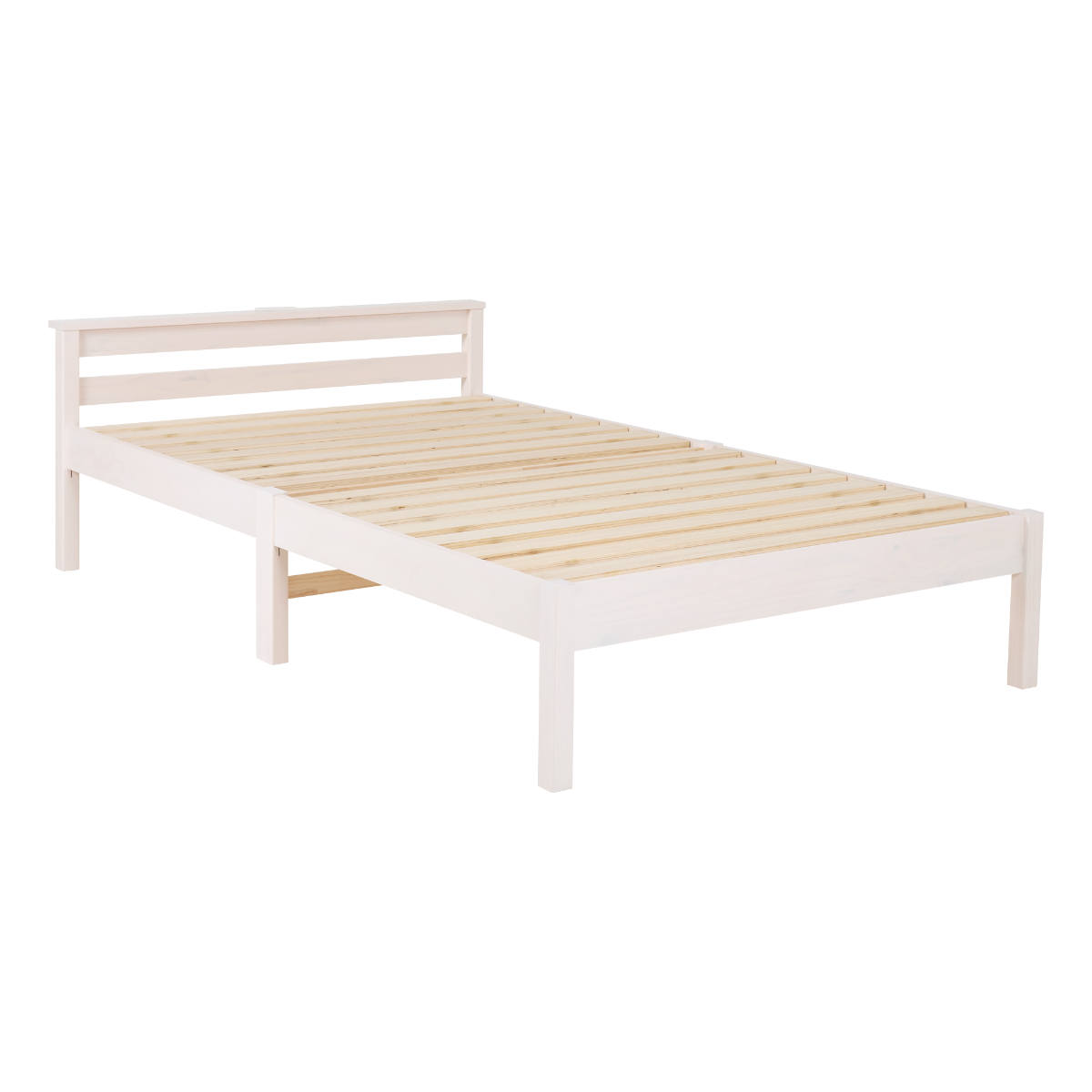 HAGiHARA（萩原） 3分組立ベッド セミダブル 宮棚 2口コンセント付