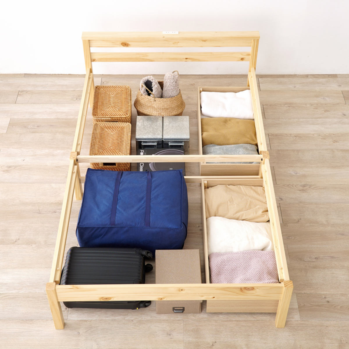 セミダブル 日本製 源ベッドフレーム コンセント収納つき 選べる３カラー セミダブル 日本製 源ベッドフレーム コンセント収納つき 選べる3