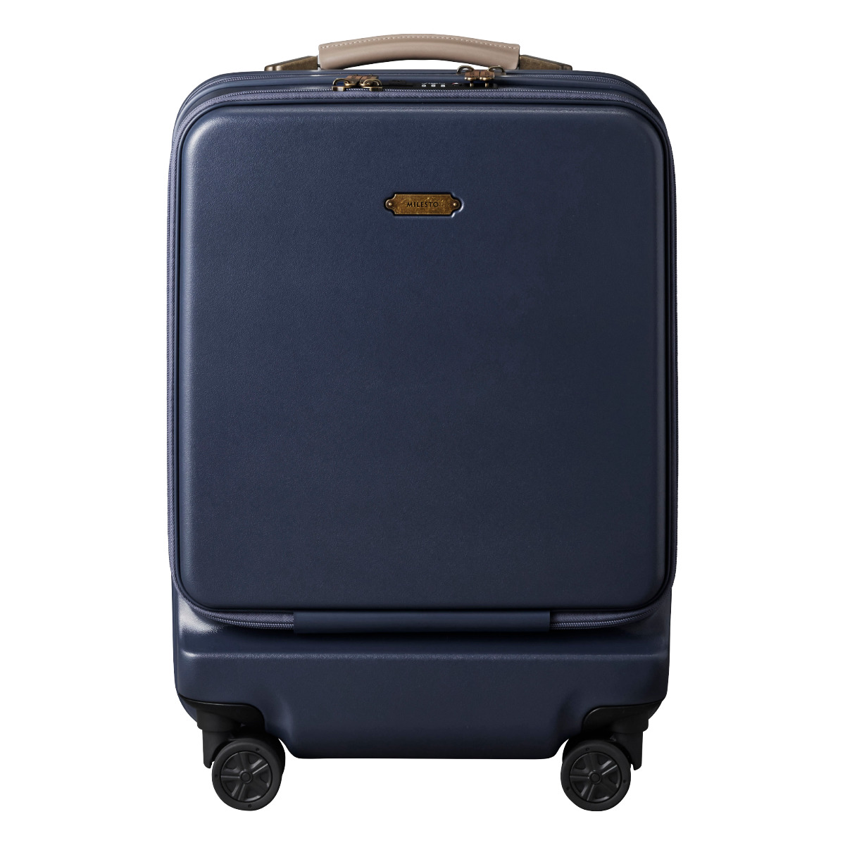 MILESTO ハードキャリーフロントポケット ストッパー付キャビンサイズ BRUNO、旅の気分を高めるフレンチシックな「MILESTO ハード