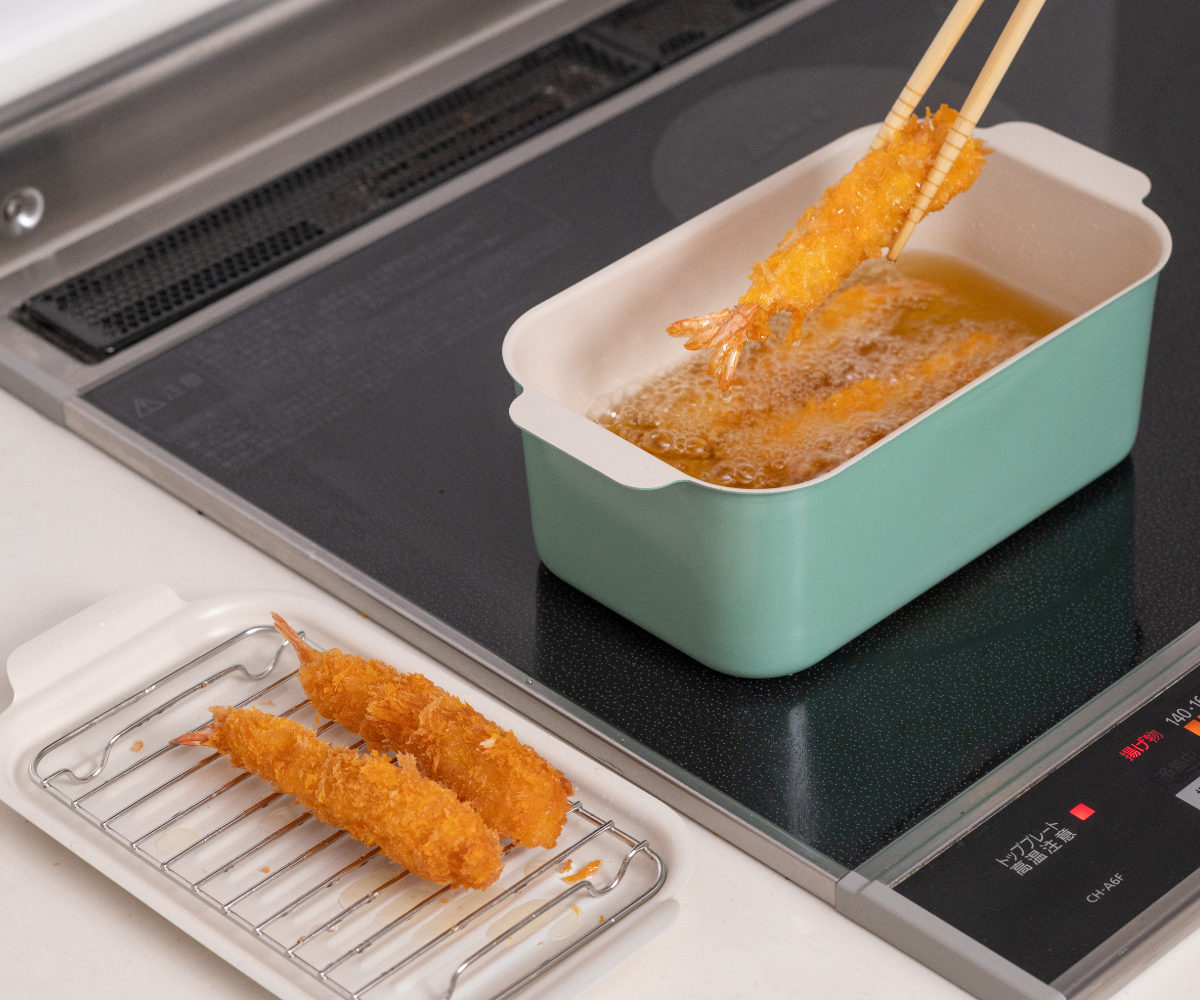 天ぷら鍋 角型 IH対応 鉄製 20x13cm （ ガス火対応 角型天ぷら鍋 鉄