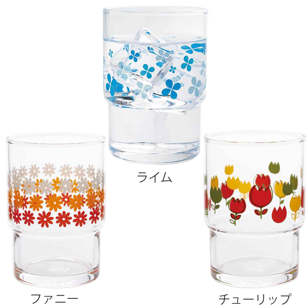 東洋佐々木ガラス グラス 250ml スタックグラス 昭和のプリントグラス