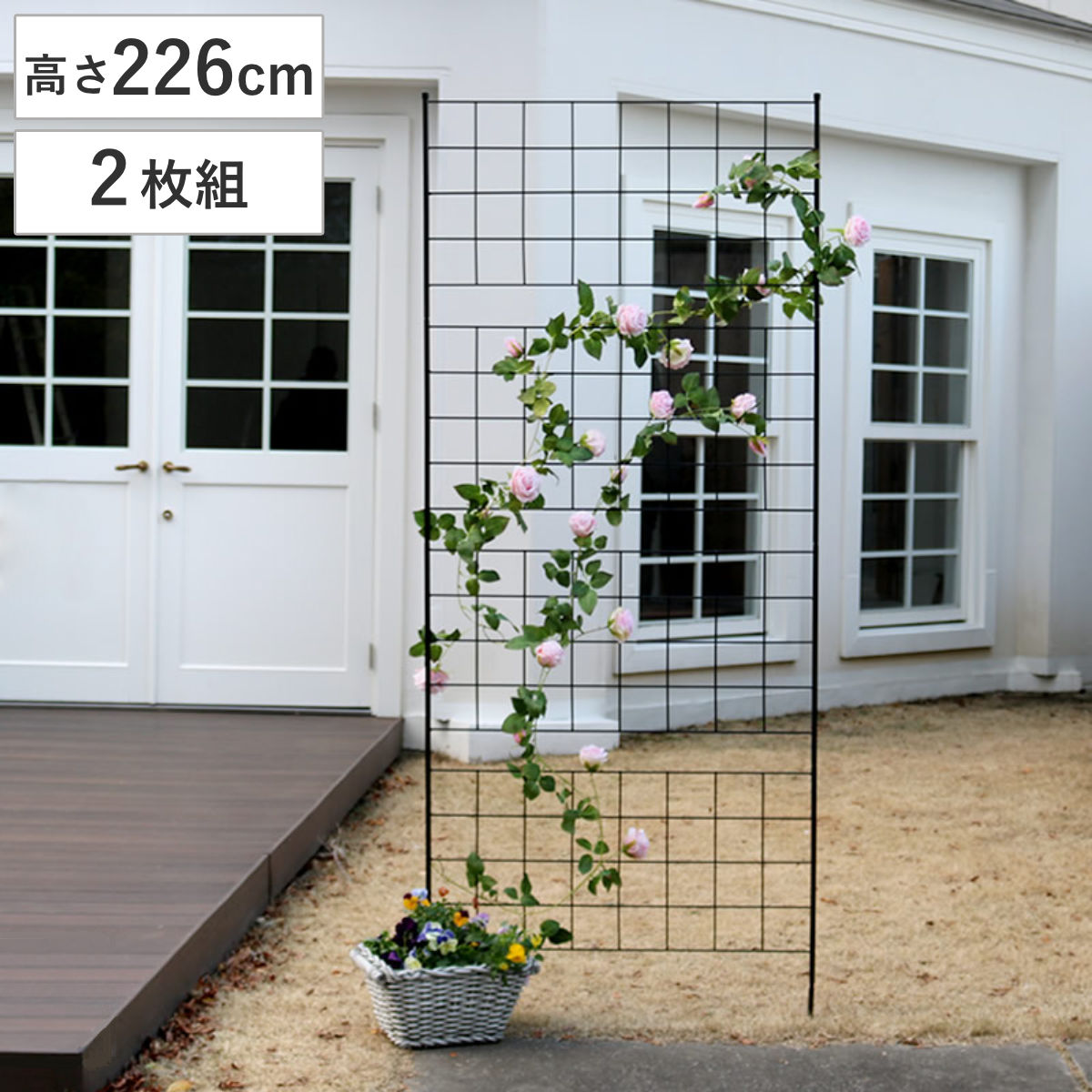 フェンス アイアンフェンス 高さ226cm グラフシリーズ 2枚組 