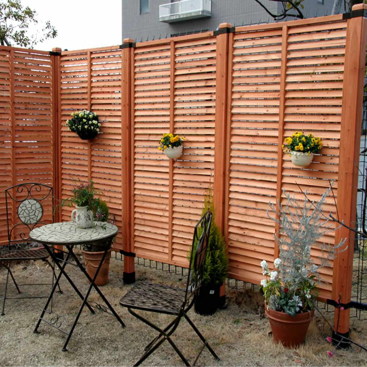 ラティス金属　6個セット 固定金具 支柱用 土中用 一体型 ラティス フェンス用 6個 （ 部品 金具