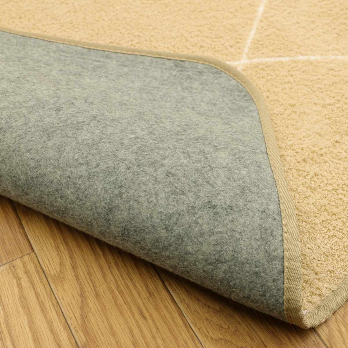 大島屋 ラグ 洗える シャギー調 200×250cm ベニワレン柄 ホット