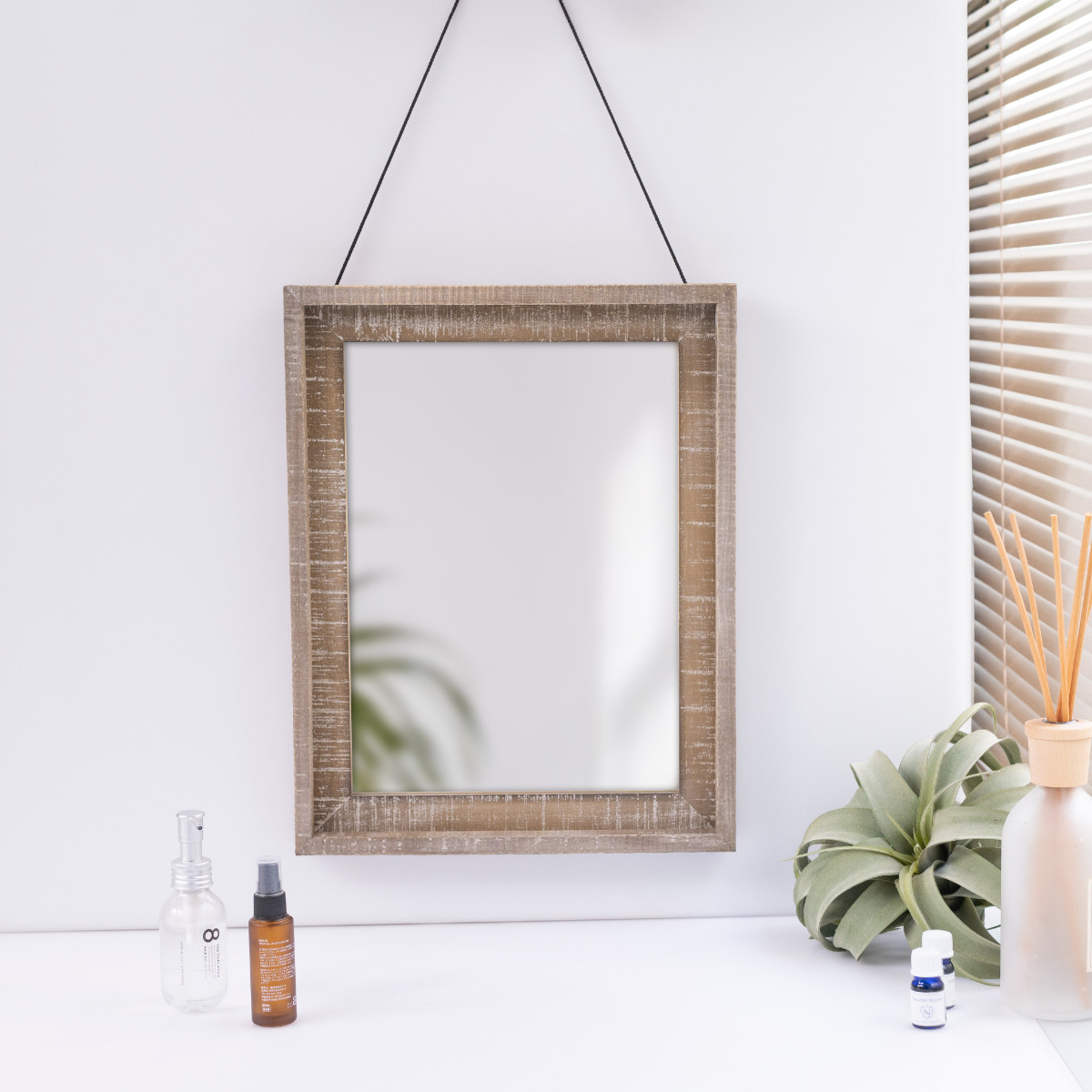 パラデック ウォールミラー 34.5×44.5cm ヴィンテージ 古木材