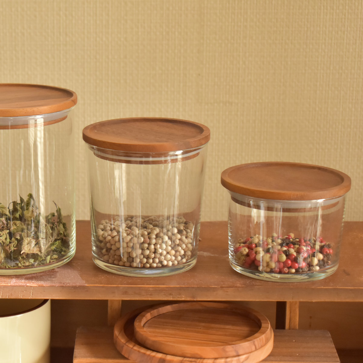 保存容器 240ml ラウンド スタッカブル ガラスジャー （ ガラス 密閉