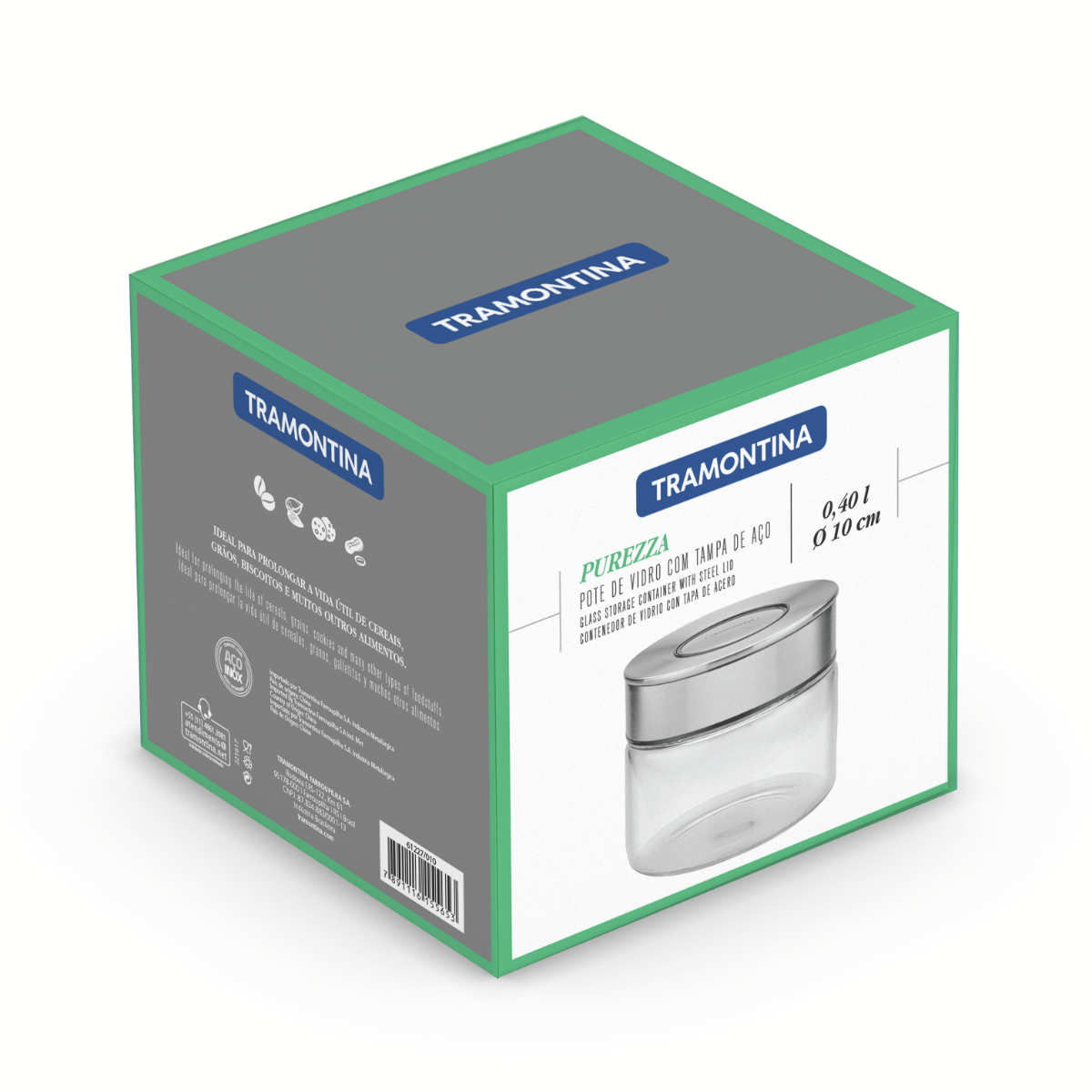 TRAMONTINA（トラモンティーナ） 保存容器 400ml プレッザ グラス