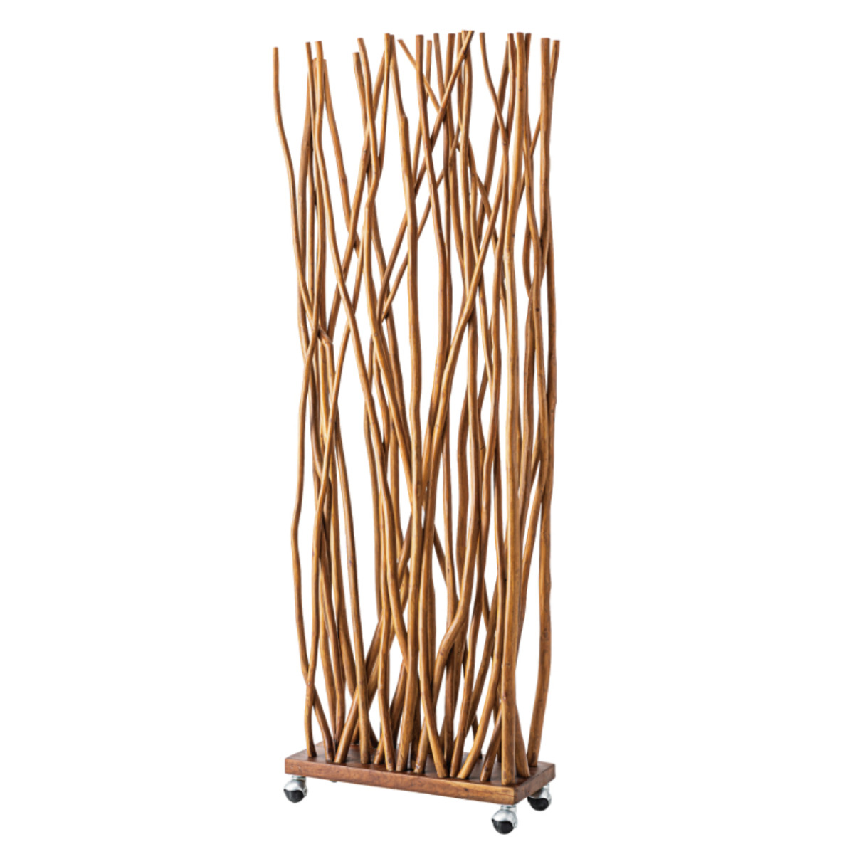 東谷 ラタン パーテーション 高さ181cm キャスター付 完成品 天然木