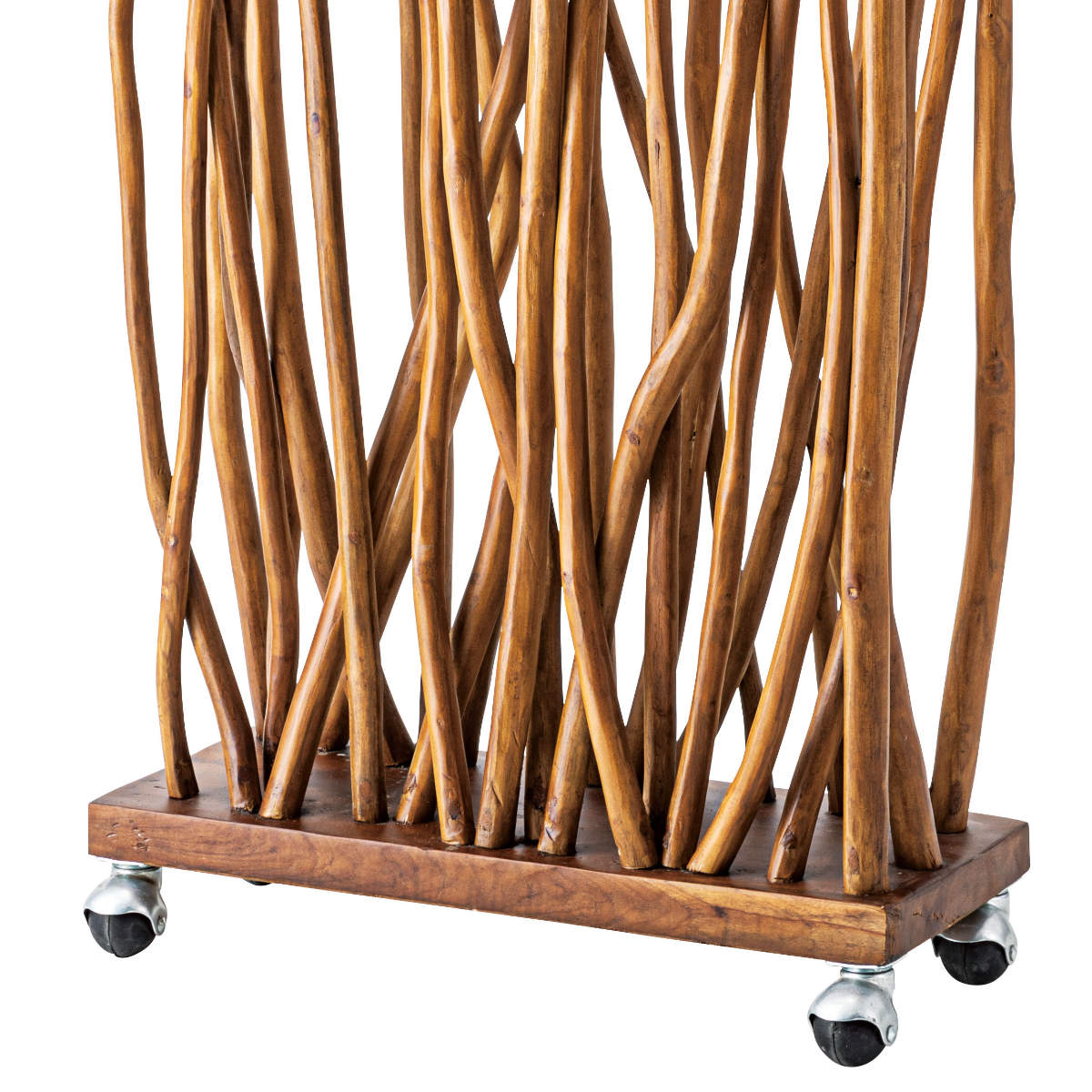 東谷 ラタン パーテーション 高さ181cm キャスター付 完成品 天然木