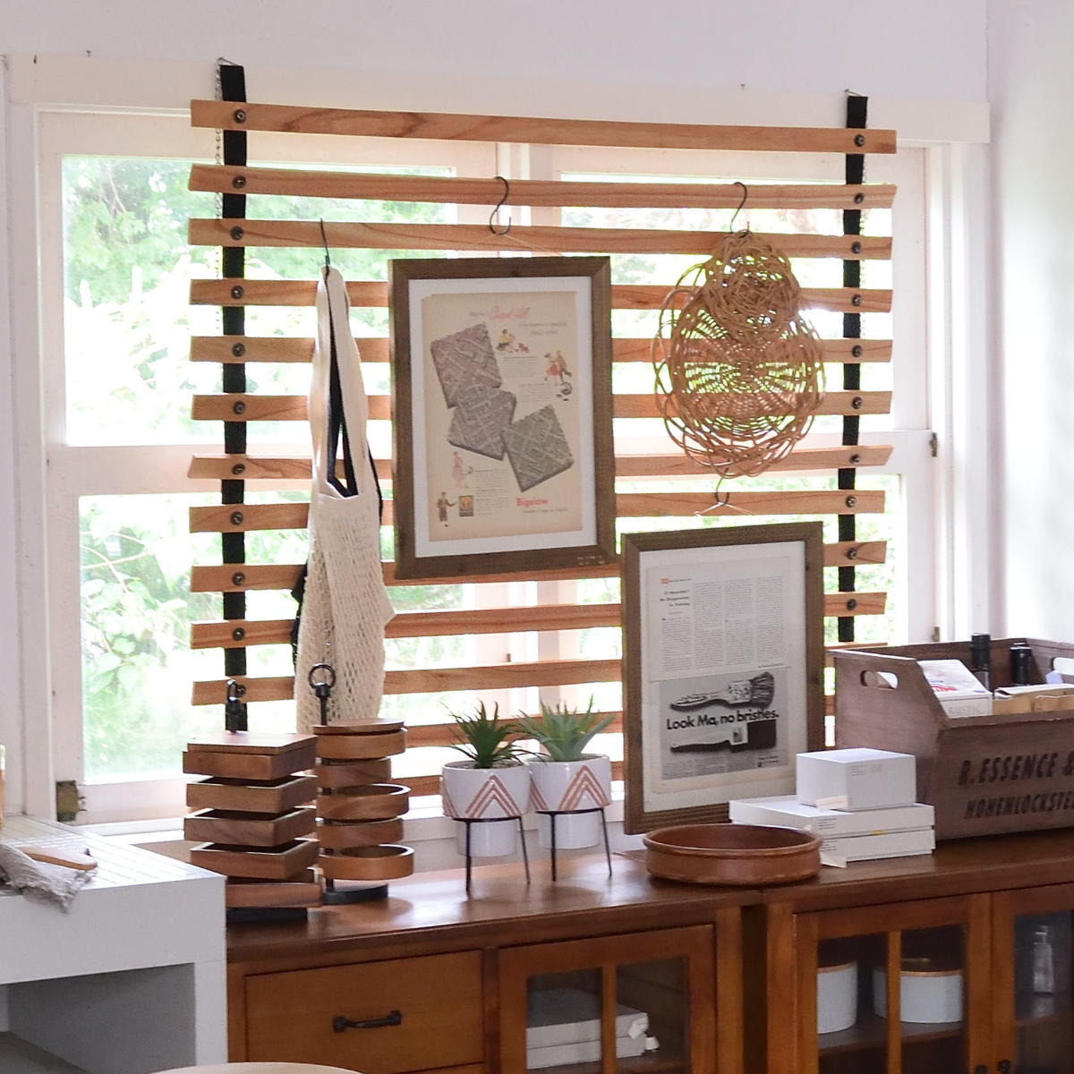 東谷 ロールパーテーション ワイド 高さ113cm 吊り下げ 天然木