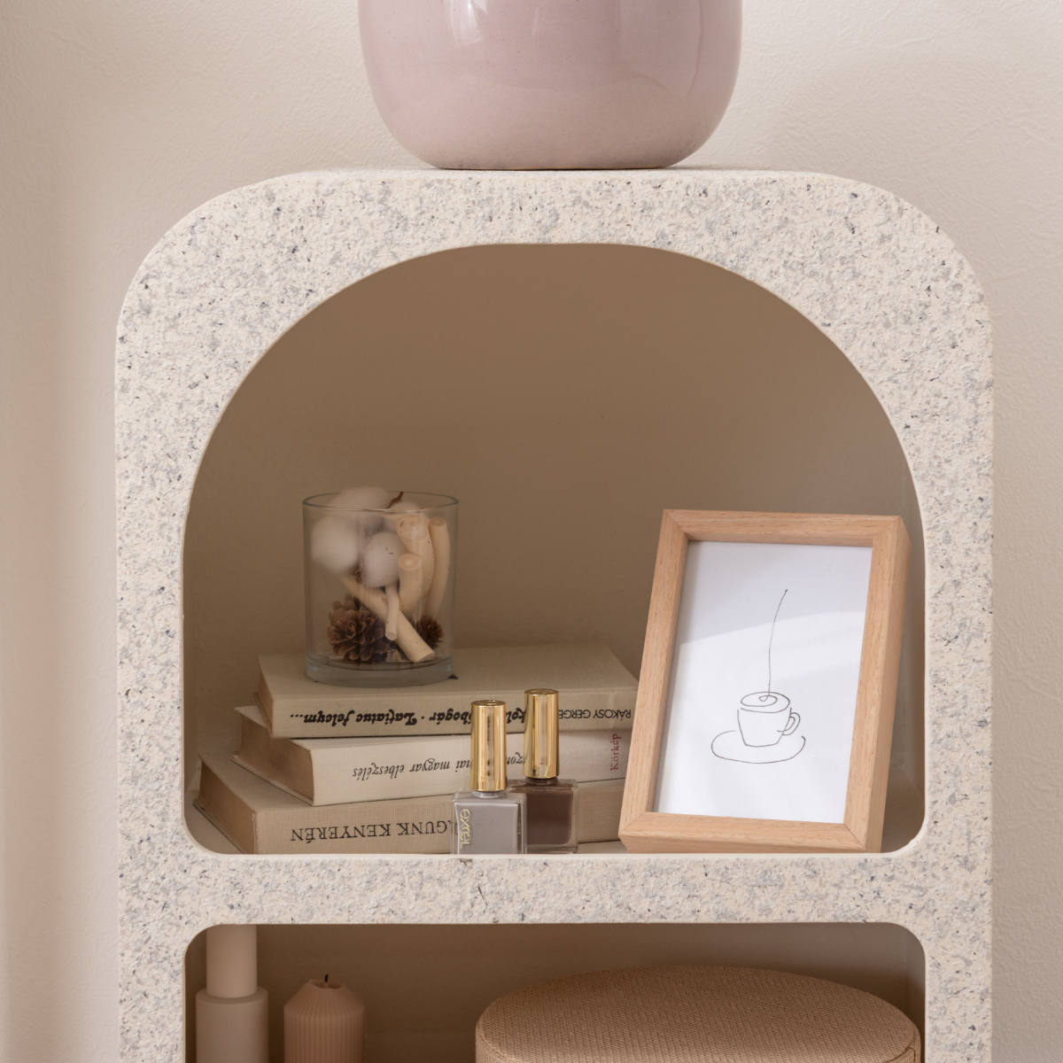 東谷 ミニシェルフ 幅40cm マントルピース テラゾー柄 大理石調