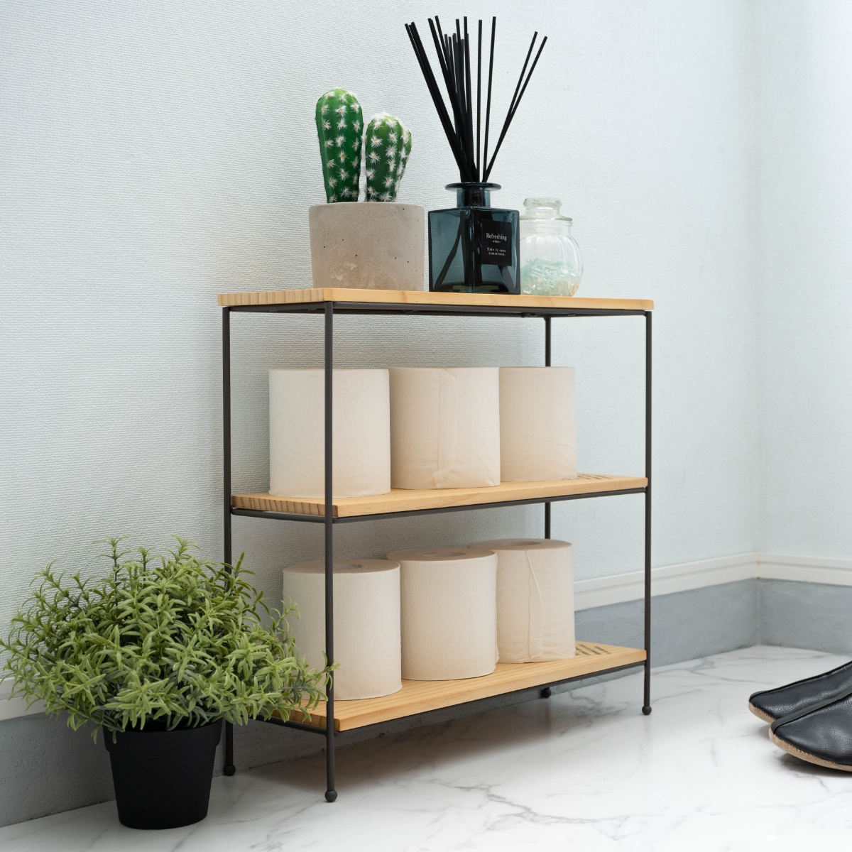 東谷 オープンラック 幅40cm 3段 パイン材 完成品 天然木 （ ラック 棚