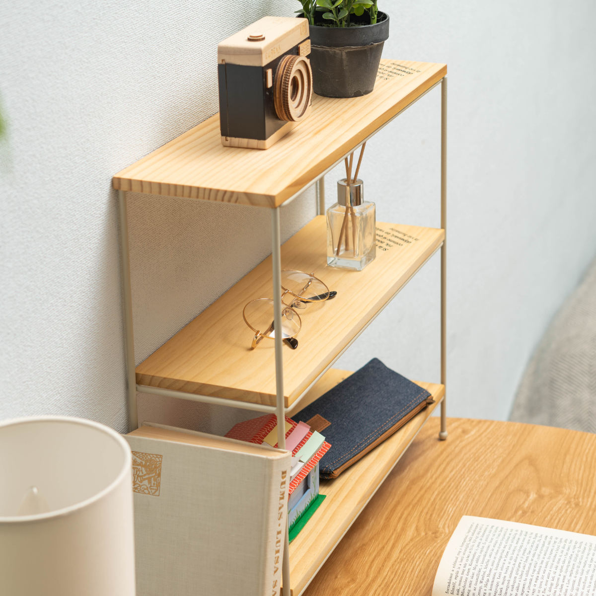 東谷 オープンラック 幅40cm 3段 パイン材 完成品 天然木 （ ラック 棚