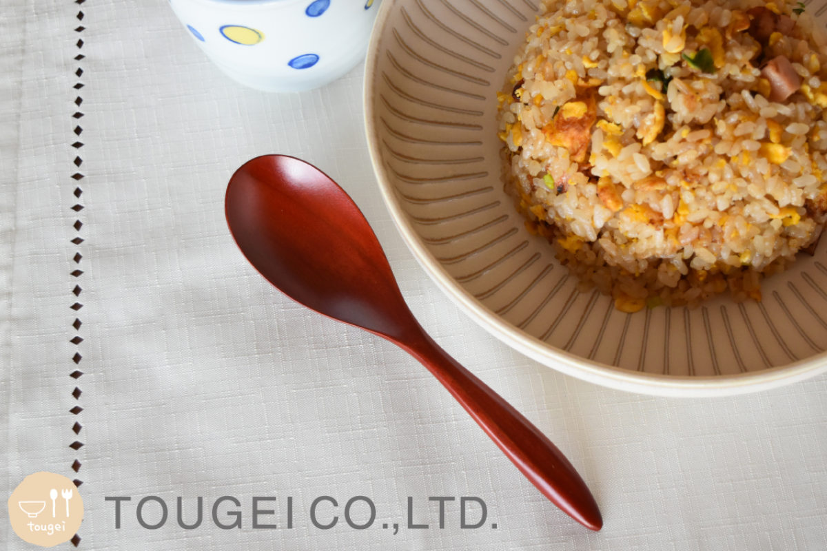 レンゲ 16cm 木製 漆塗り 黒漆 朱漆 （ 木製レンゲ れんげ 蓮華 木製