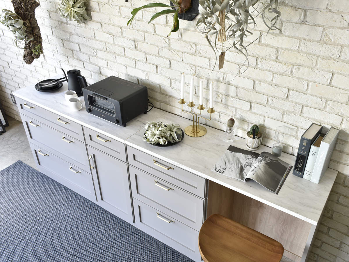 GART（ガルト） キッチンカウンター 幅120cm メラミン天板 完成品 日本