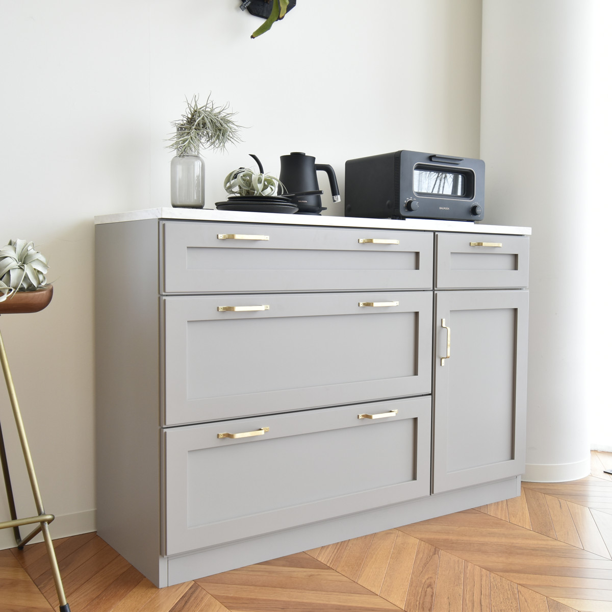 GART（ガルト） キッチンカウンター 幅120cm メラミン天板 完成品 日本