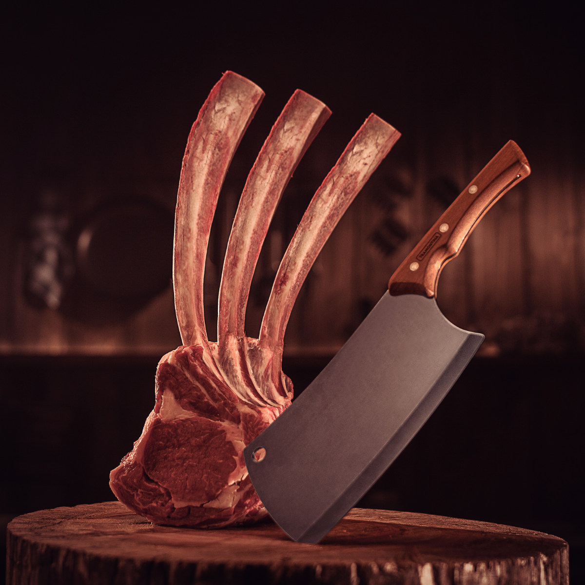 TRAMONTINA（トラモンティーナ） 中華包丁 17.5cm シュラスコブラック