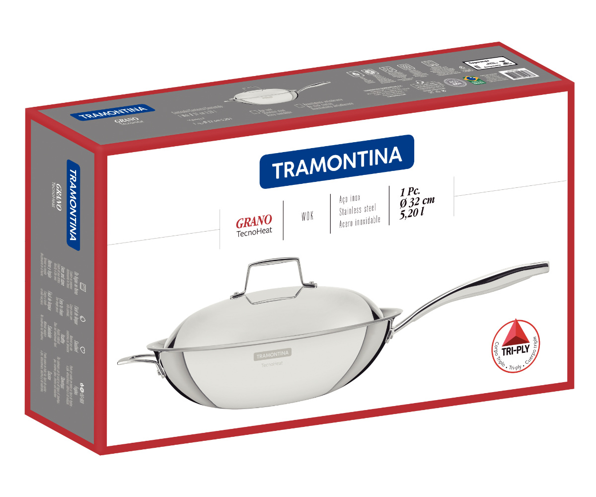 TRAMONTINA（トラモンティーナ） フライパン 32cm IH対応 深型 蓋付き