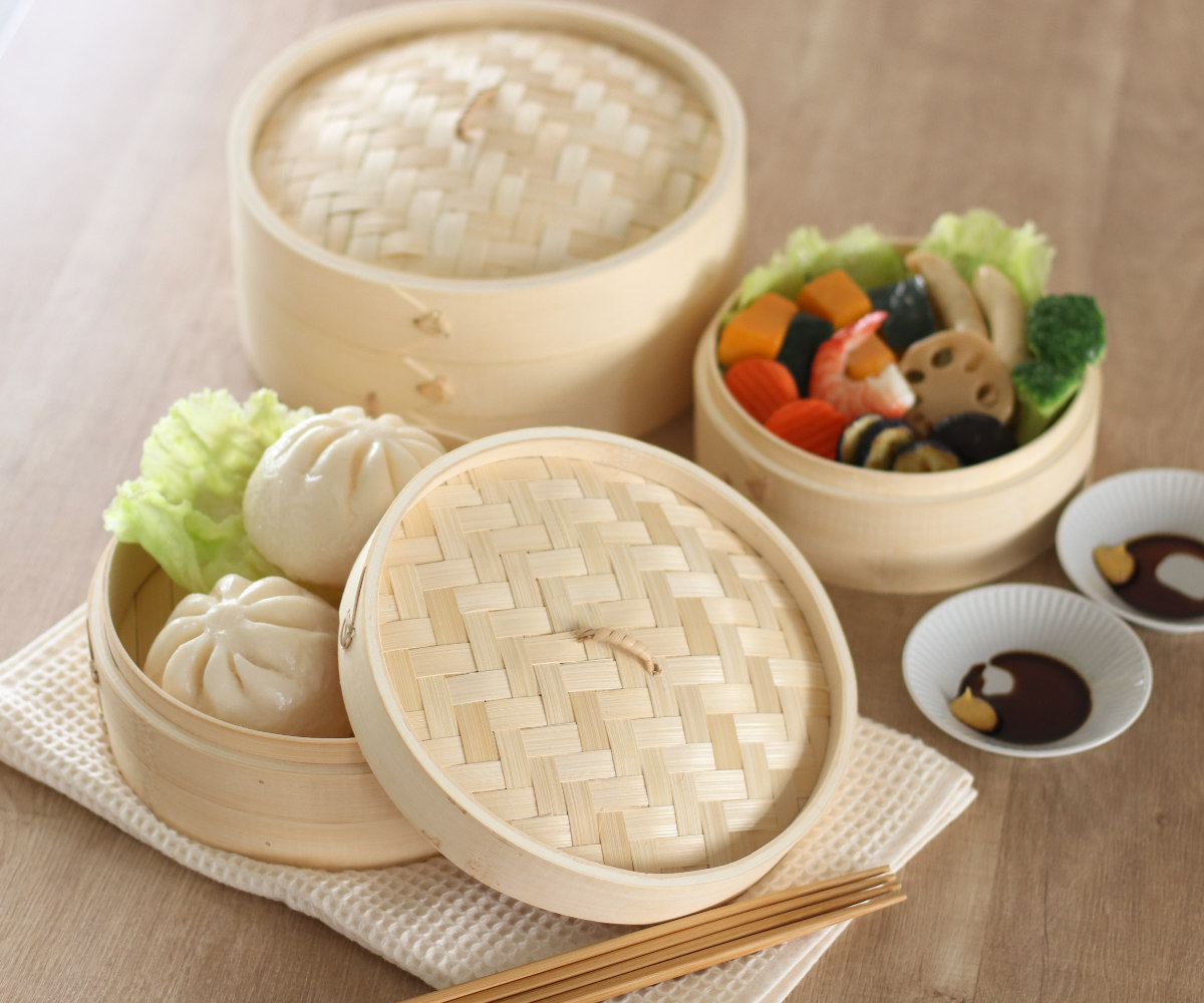 パール金属 中華せいろ 21cm 竹製 中華家 （ 蒸し器 竹 蒸籠 セイロ