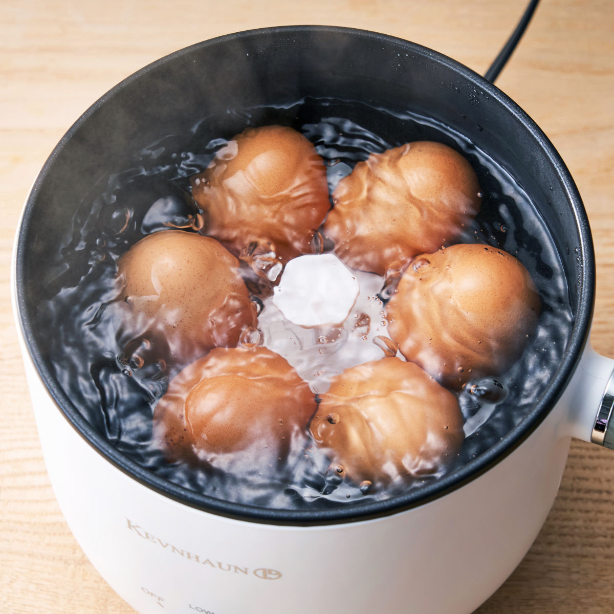 KEVNHAUN 電気マルチポット 1L 蒸し皿付き エッグスタンド付き 電気鍋