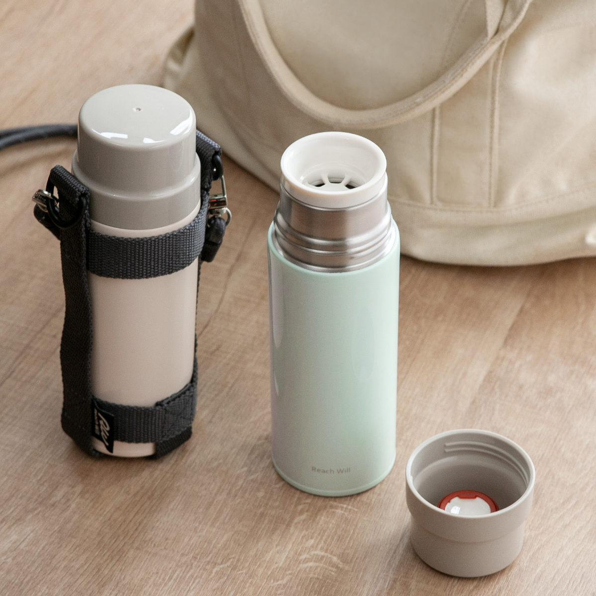 Reach Will 水筒 480ml おでかけマグ ボトルホルダー付 （ 保温 保冷