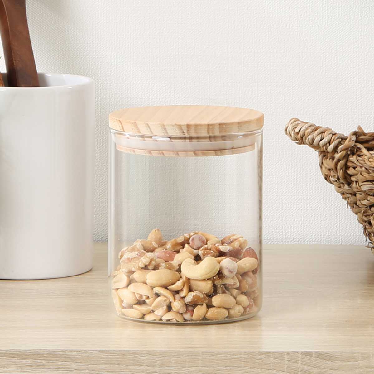 不二貿易（Fuji Boeki） 保存容器 700ml 木蓋耐熱キャニスター