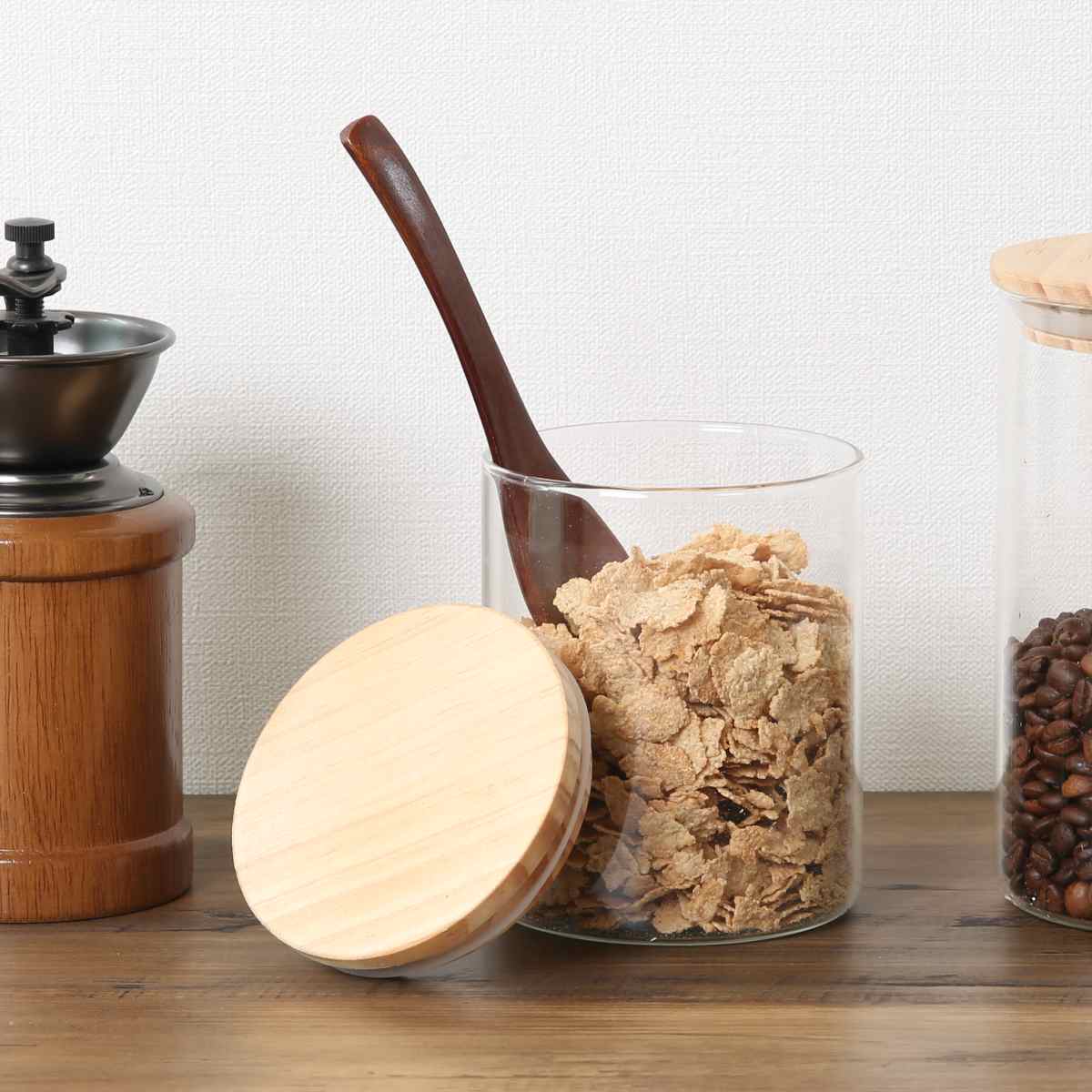 不二貿易（Fuji Boeki） 保存容器 700ml 木蓋耐熱キャニスター