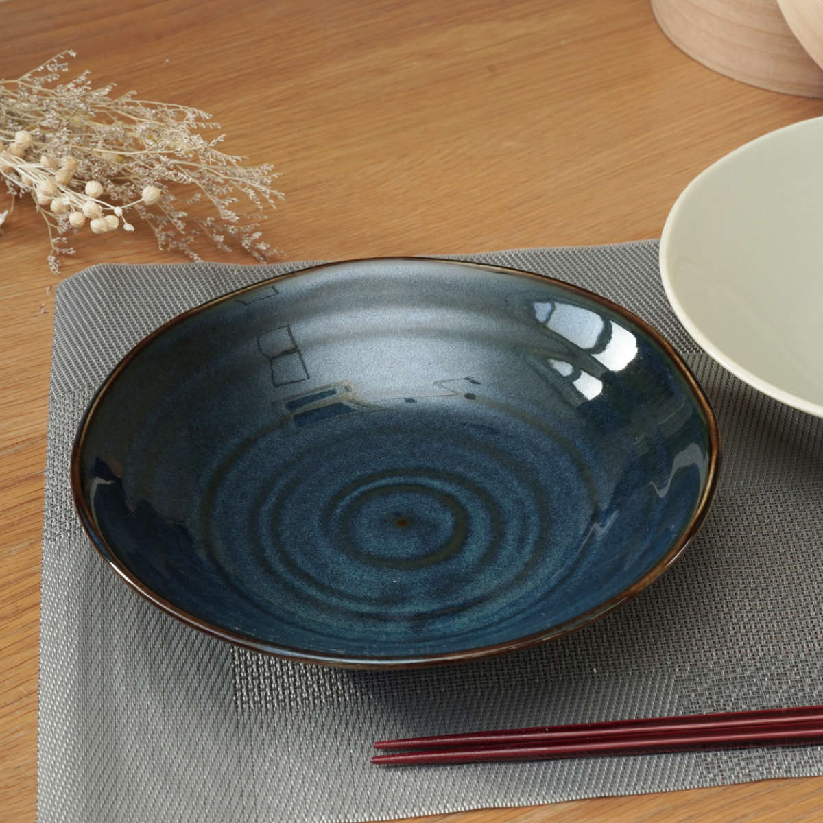 パール金属 プレート 22cm 深皿 軽量磁器 （ 食洗機対応 電子レンジ