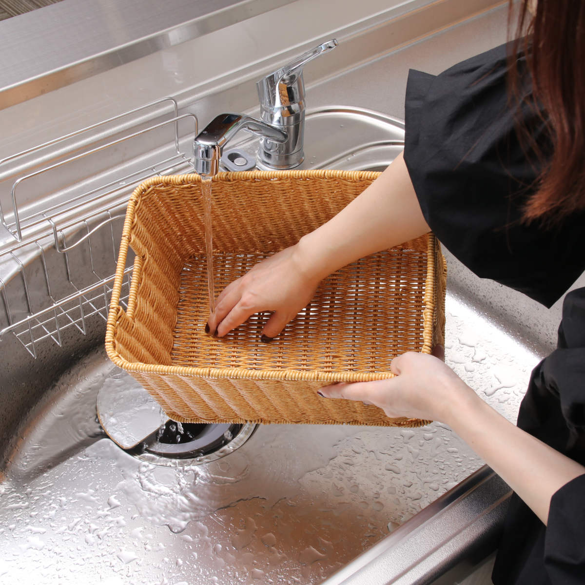 バスケット 洗える収納ボックス かご 水洗い ...の詳細画像4