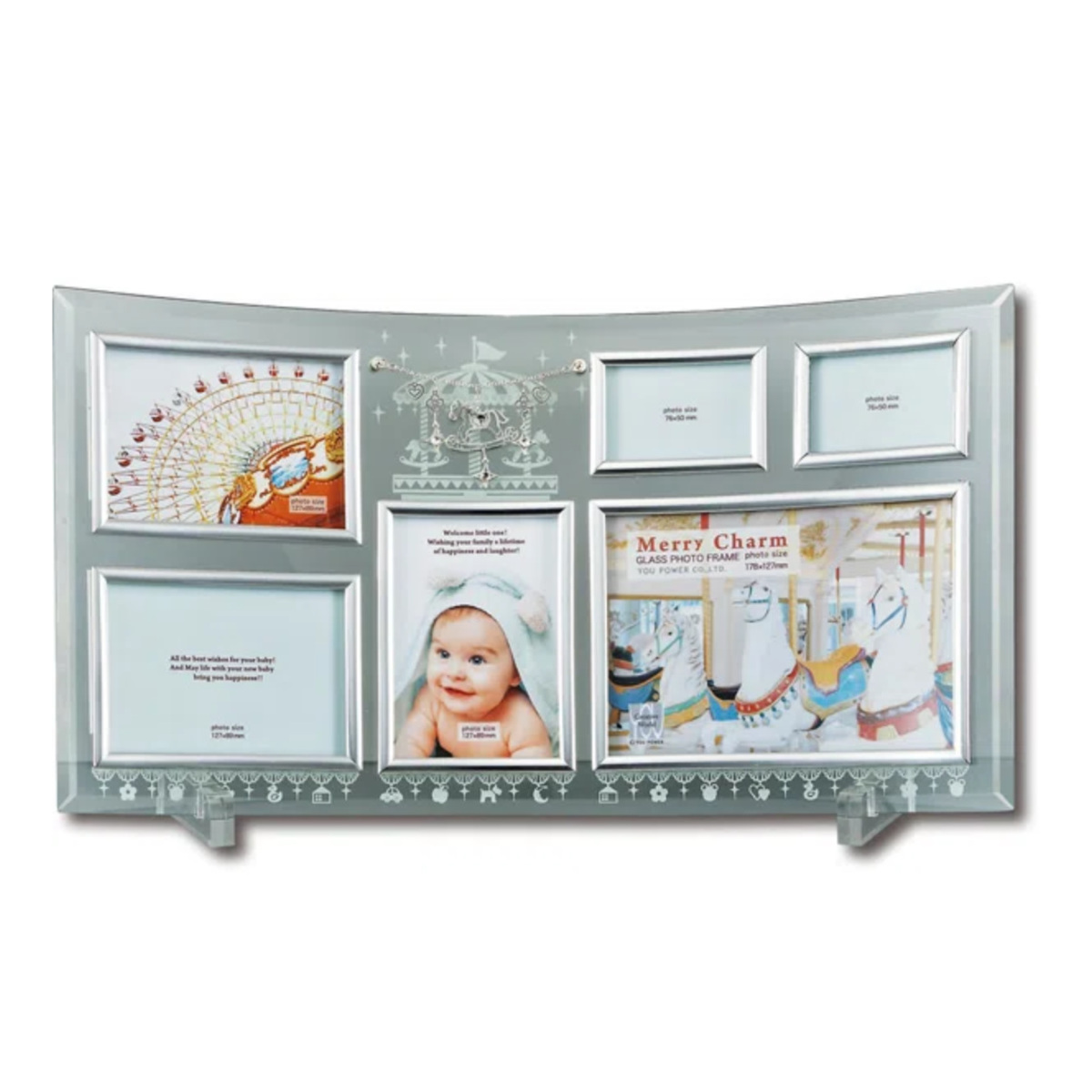フォトフレーム メリーチャーム ガラス 6ウィンドー L判 2L判