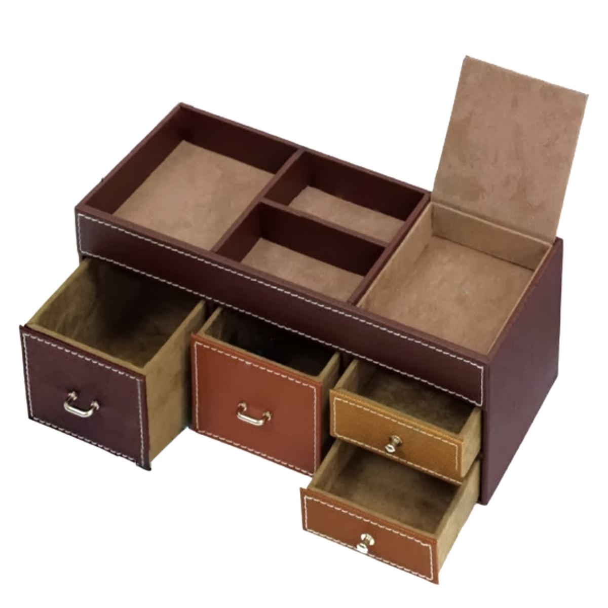 小引き出し　小物入れ 小物入れ トレジャー チェストボックス 4段 トレー付き （ 幅26×奥行10